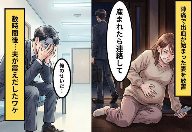 陣痛で出血が始まった妻を放置して…夫「産まれたら教えて」⇒数時間後「俺のせいだ…」夫が震えだしたワケ
