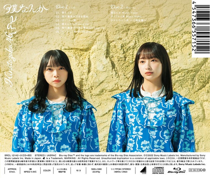 日向坂46 7thシングル「僕なんか」TYPE-B裏(提供写真)