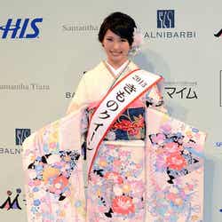 「きものクイーンコンテスト2013」グランプリに輝いた臼井千晶さん