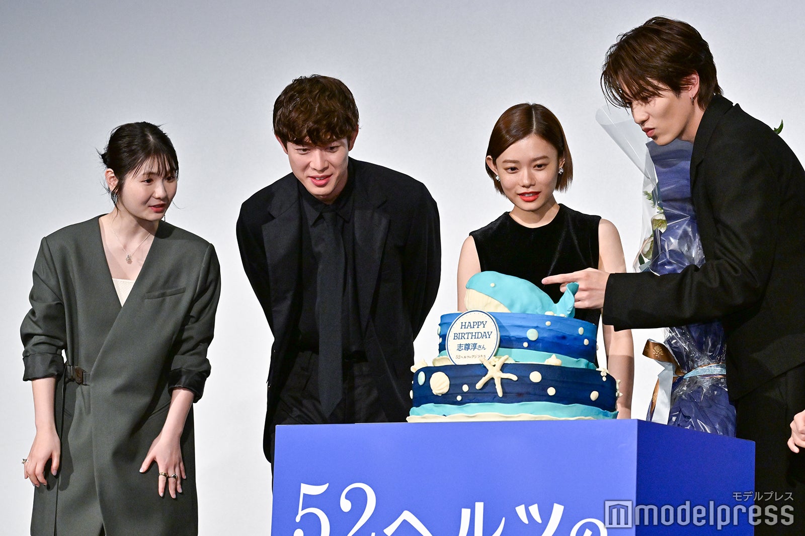 （左から）小野花梨、宮沢氷魚、杉咲花、志尊淳（C）モデルプレス