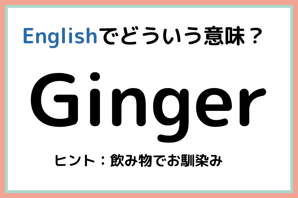 Ginger って これ知ってる 初級 英単語 4選 モデルプレス