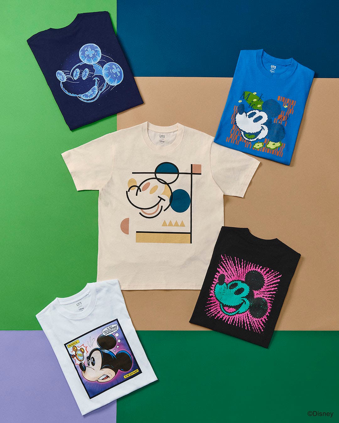 ディズニー ミッキーフェイス UT 各¥1,500/UNIQLO(C)Disney