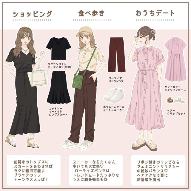 何着て行こう って悩んだらコレ見て 全身guでつくる 夏のシーン別デートコーデ6選 モデルプレス