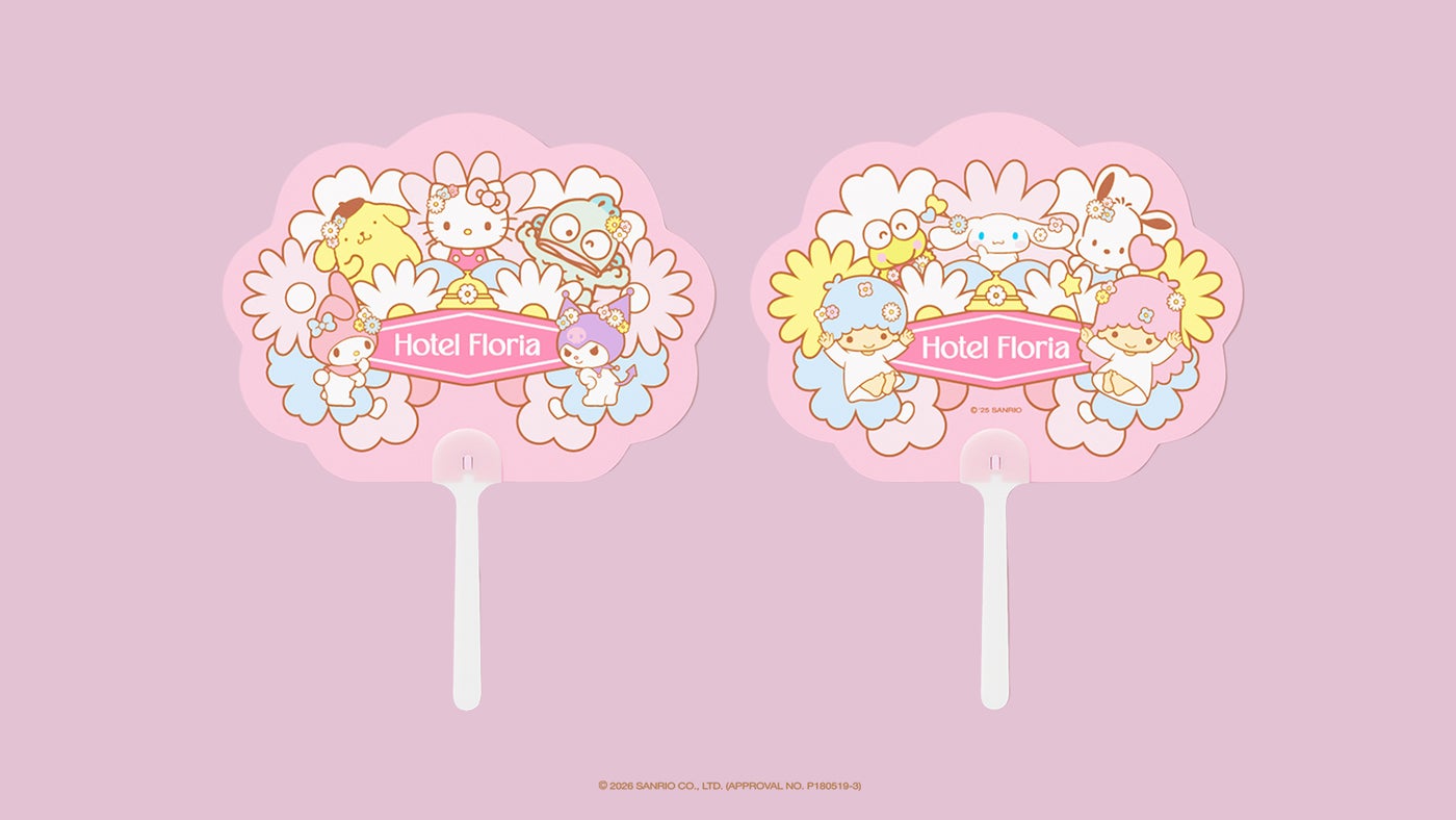 ホテルフローリア うちわ サンリオキャラクターズ550円/提供画像