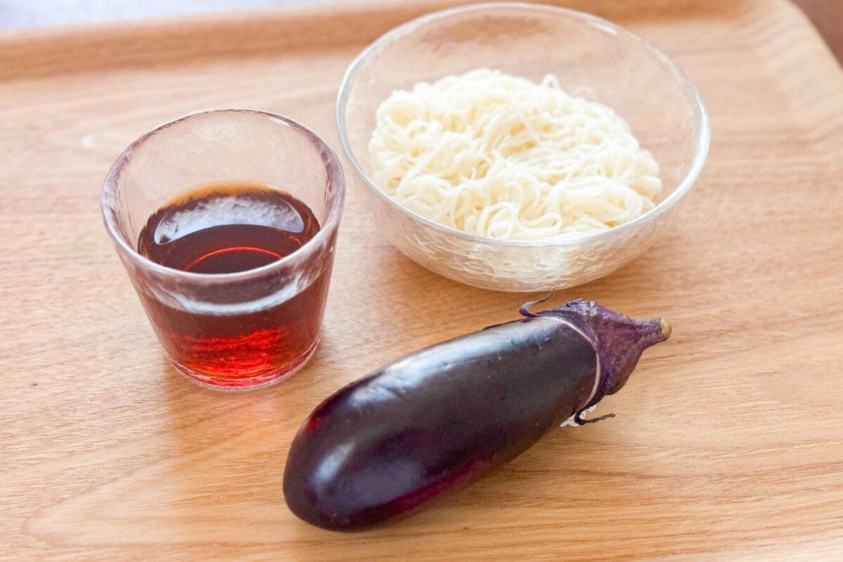 そうめんとなす