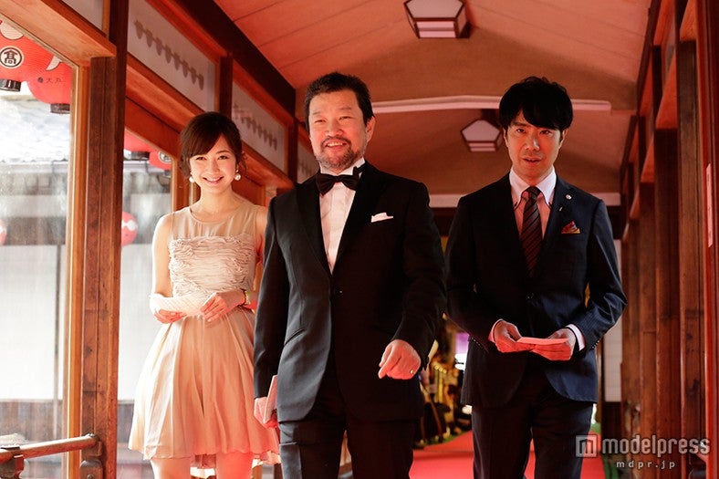 オープニングセレモニー司会の遠藤奈美KBS京都アナウンサー、木村祐一、藤井隆（左から）(c)京都国際映画祭