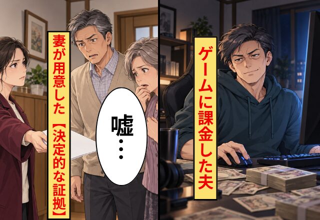 娘の学費50万円をゲームに課金した夫。しかし⇒妻が用意した【決定的な証拠】を義実家に突きつけた結果