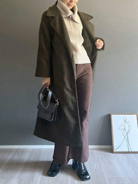 冬のブラウンコーデ