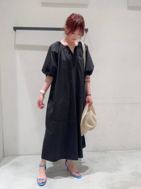 BAYFLOW　ベイフロー　レディース　おすすめ　オススメ　2023　夏　黒ワンピース　ワンピース　ワンピ　カフタンドレス　カフタンワンピース