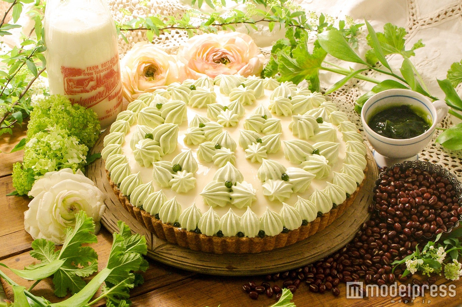 宇治抹茶と豆乳のタルト