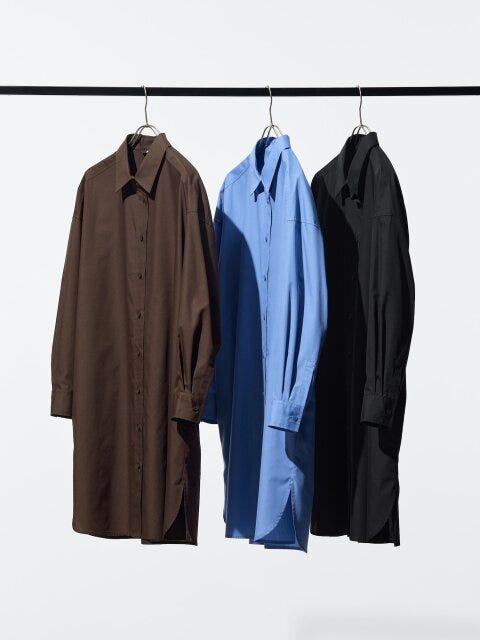 オーバーサイズシャツワンピース 2025秋冬ユニクロ値下げオーバーサイズシャツワンピース