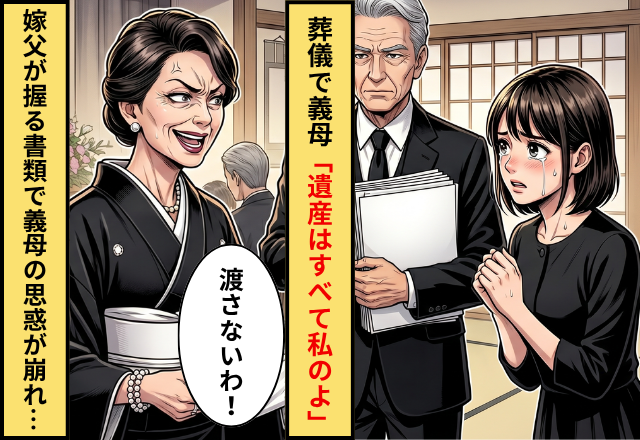 夫の葬式で…義母「保険金2000万円と遺産はすべて寄こせ！」しかし直後⇒嫁父が握っていた書類で、顔が真っ赤に！？
