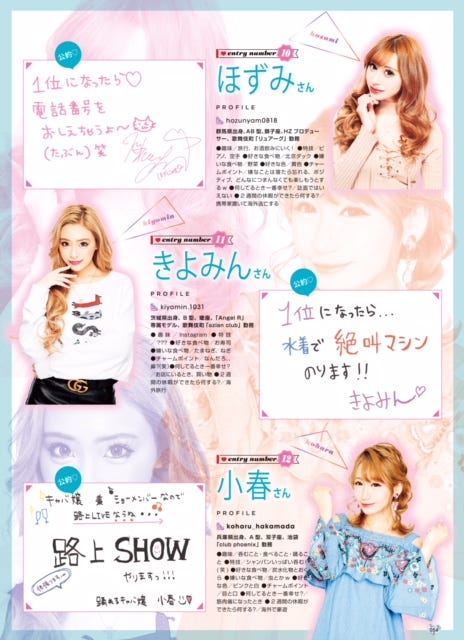 (上から)ほずみ、きよみん、小春(提供写真)