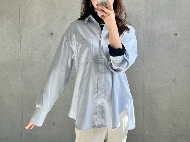 サテンシャツ　GU　口コミ　レビュー