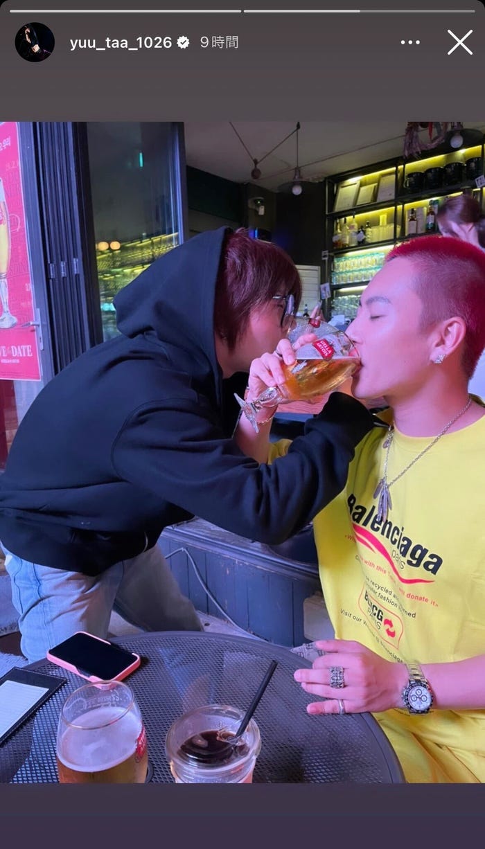 ユウタ(YUTA)Instagramストーリーズより