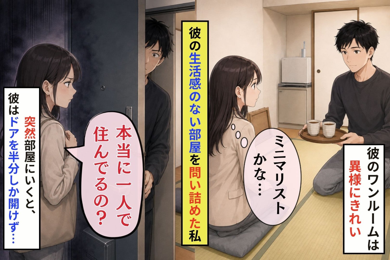 「本当に１人で住んでるの？」生活感のない部屋を問い詰めた私に、彼は押し入れを開けました
