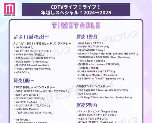 「CDTV」年越しSP、タイムテーブル&歌唱曲発表