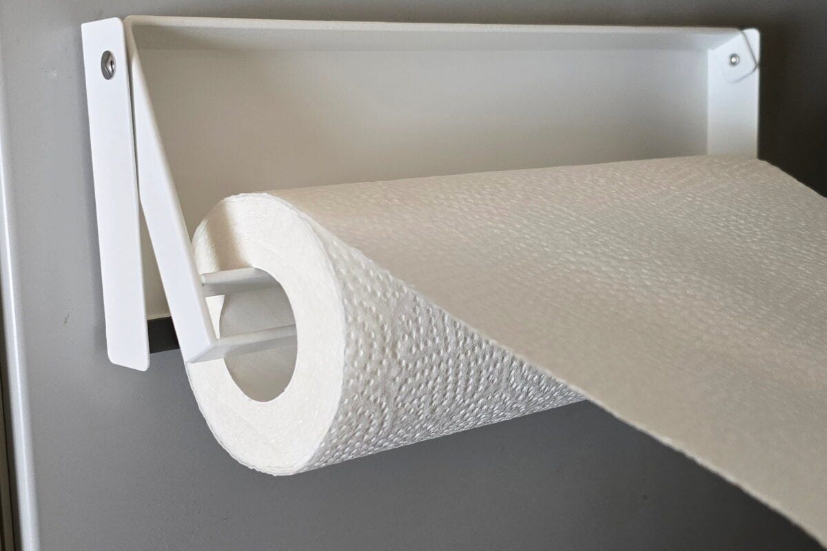 片手でカットマグネットキッチンペーパーホルダー