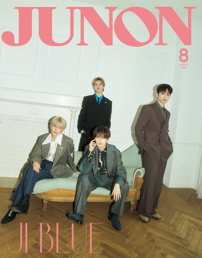 「JUNON」8月号臨時増刊版(6月2日発売)裏表紙:JI BLUE(金城碧海、後藤威尊、高塚大夢、白岩瑠姫)(画像提供:主婦と生活社)