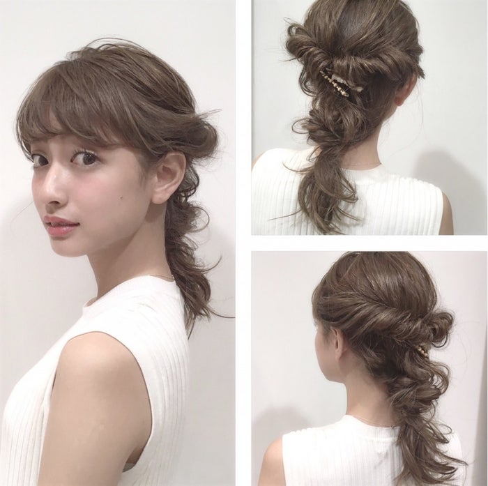 結婚式にも ミディアムヘアの簡単お呼ばれアレンジ モデルプレス 結婚式にも ミディアムヘアの簡単お呼ばれアレンジ モデルプレス