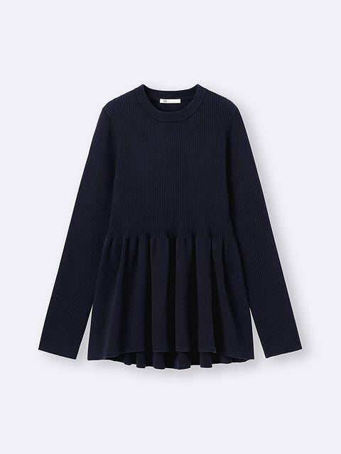 GUのペプラムニットプルオーバー