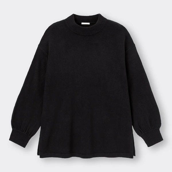 GU　黒ニット　コレ買い　注目アイテム　ソフトリッチニットチュニック
