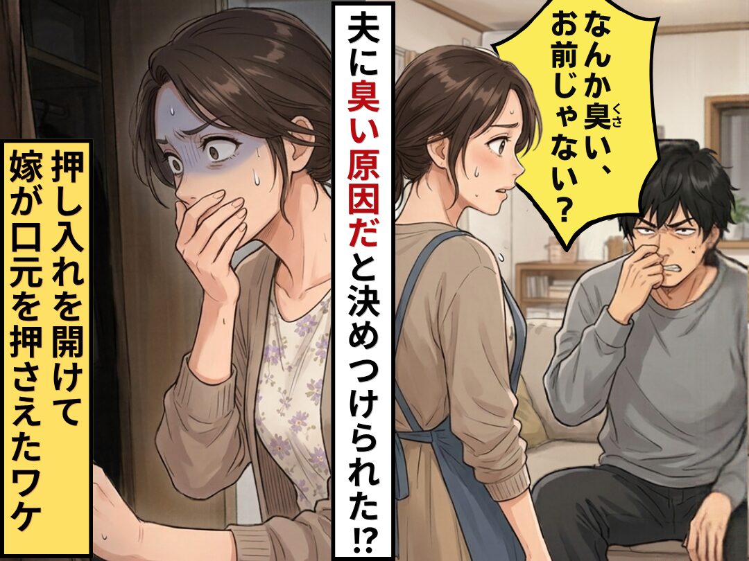 夫「なんか臭い、お前じゃない？」臭いの原因だと決めつけられた！？しかし⇒”押し入れ”を開けて嫁が口元を押さえたワケ