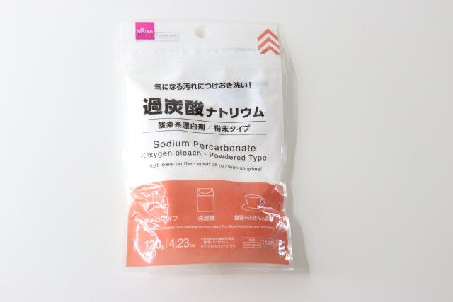 ダイソー　過炭酸ナトリウム（粉末タイプ、120g）　パッケージ