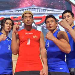 「究極の男は誰だ！？最強スポーツ男子頂上決戦」（左から）佐野岳、関口メンディー、魔裟斗、高畑裕太
