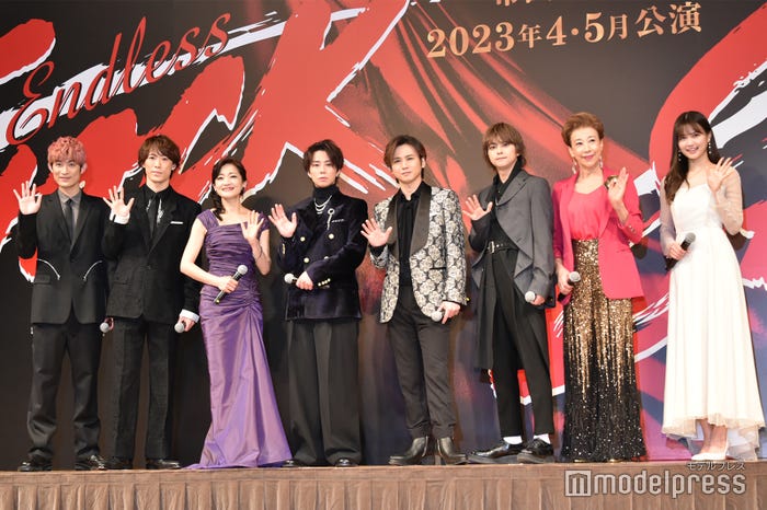 「Endless SHOCK」2作同時上演制作発表会見/松崎祐介、越岡裕貴、島田歌穂、北山宏光、堂本光一、佐藤勝利、前田美波里、中村麗乃(C)モデルプレス