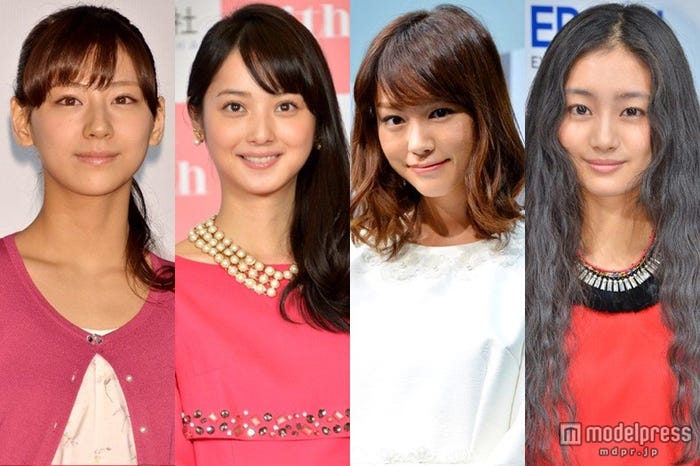 (左より)西内まりや、佐々木希、桐谷美玲、忽那汐里