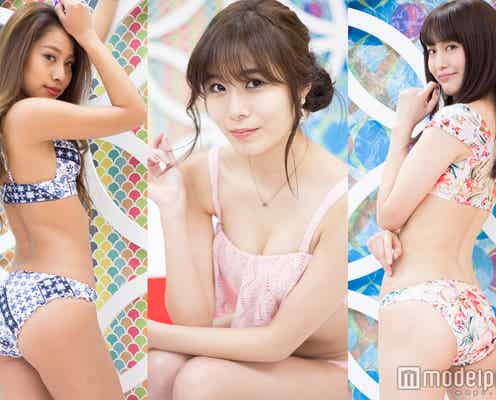 ふんわりバスト&締まったヒップに視線集中 SEXYビキニで魅了<深夜のトレンド水着ファッションショー>
