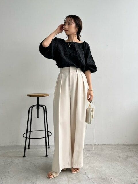 ワイドパンツコーデ