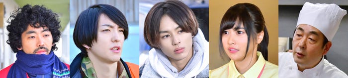 (左から)柄本時生、前田公輝、草川拓弥、佐野ひなこ、菅原大吉(C)2018 吉本興業