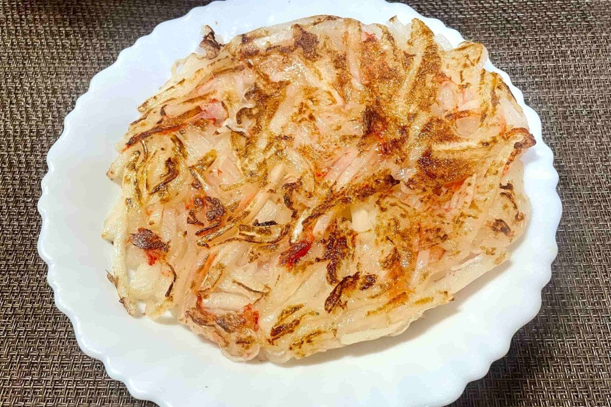 大根とカニカマの焼いたやつ