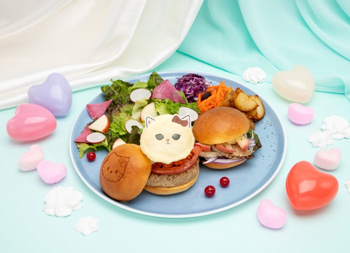 ハローキティのにゃんバーガー税込1,760円(C)mofusand (C)2023 SANRIO.CO.,LTD. APPROVAL NO. L637383