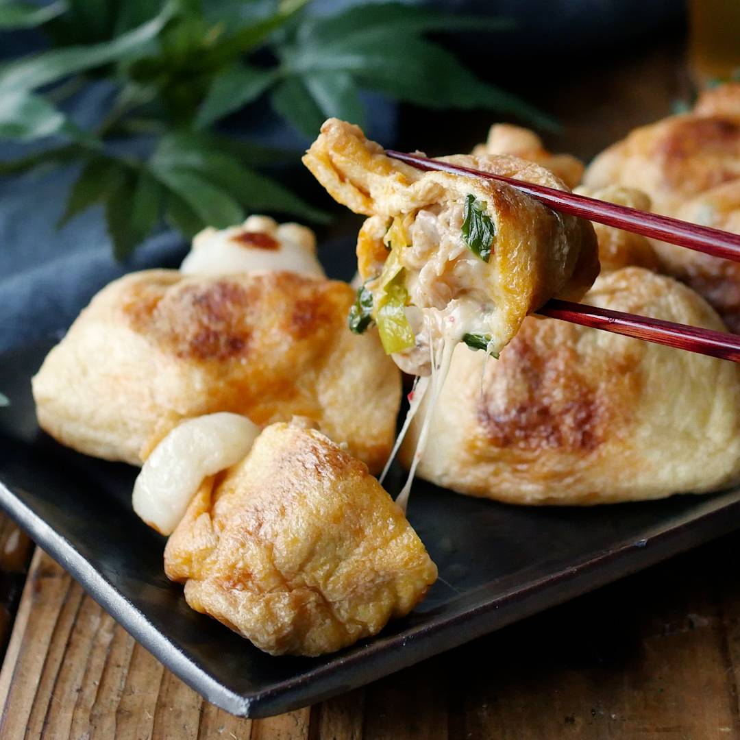 火を使わず簡単！豚キムチーズ巾着