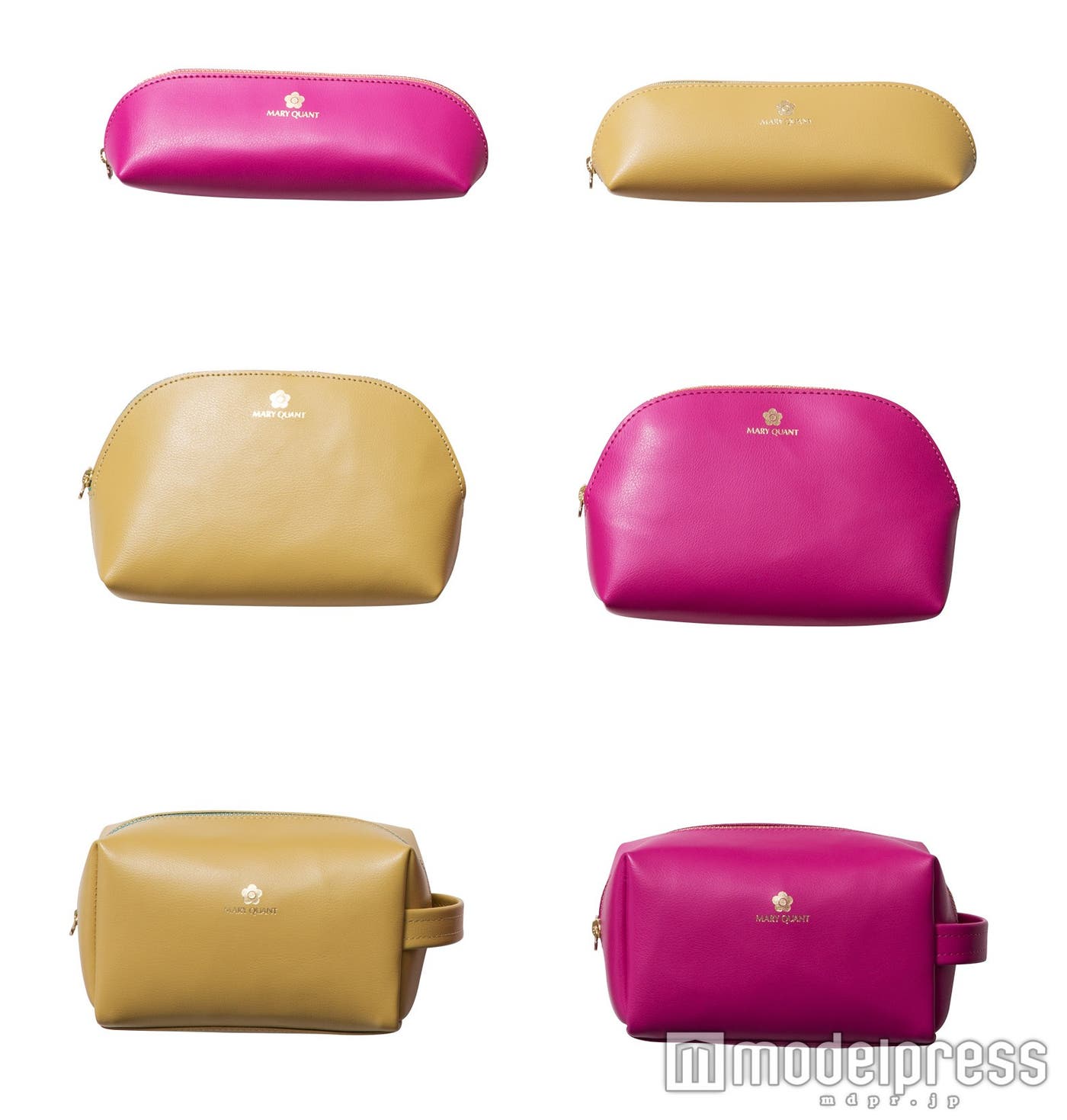 「Wフェイス ラウンドペンケース」2,592円(税込)、「Wフェイス ラウンドポーチ」3,672円(税込)、「Wフェイス ソフトポーチ」4,320円(税込)