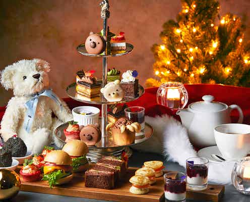 大阪「クリスマス テディベア ティーパーティー」クマ顔マカロンやクマの手ケーキのアフタヌーンティー