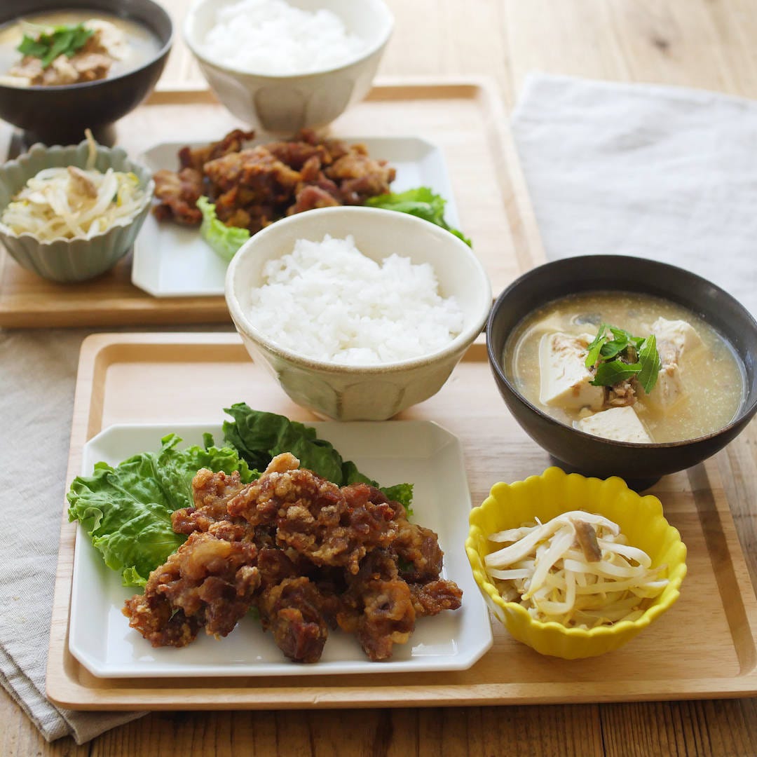 【30分で毎日定食】包丁いらずで3品!豚こま唐揚げ定食