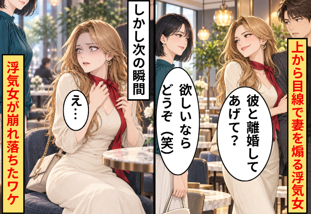 浮気女「彼と離婚してあげて？」妻「欲しいならどうぞ（笑）」次の瞬間⇒浮気女が崩れ落ちたワケ