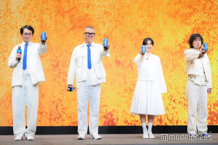 シソンヌ(じろう、長谷川忍)、河合優実、斉藤和義(C)モデルプレス