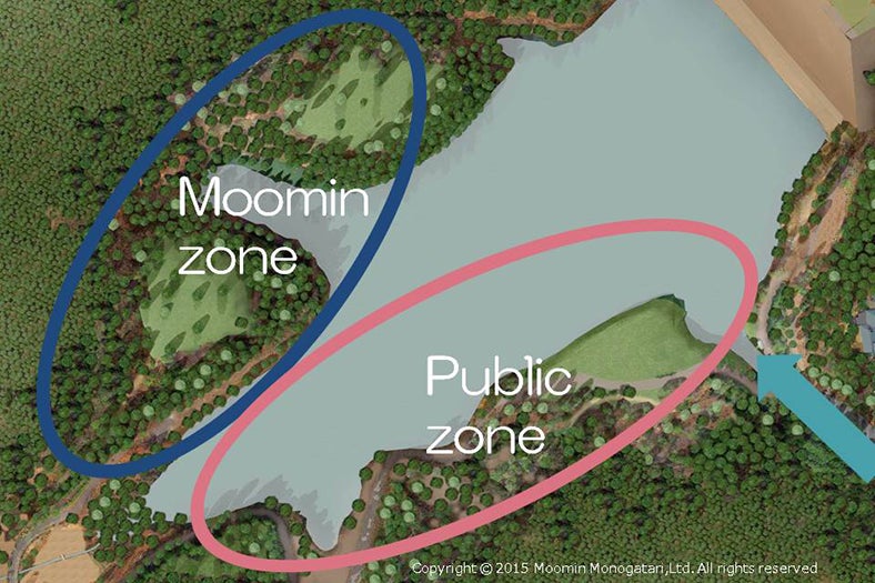 ムーミンゾーンとパブリックゾーンの2つのゾーンを設置／画像提供：フィンテック
