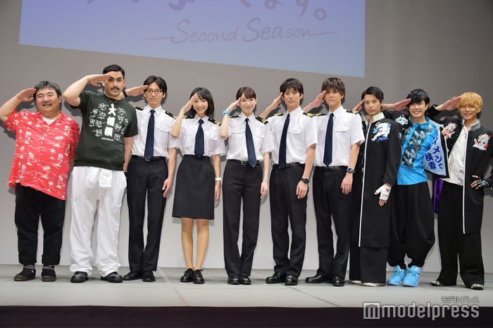 井口昇監督、植野行雄、宮崎秋人、武田玲奈、飯豊まりえ、平岡祐太、水野勝、勇翔、田村侑久、田中俊介 (C)モデルプレス