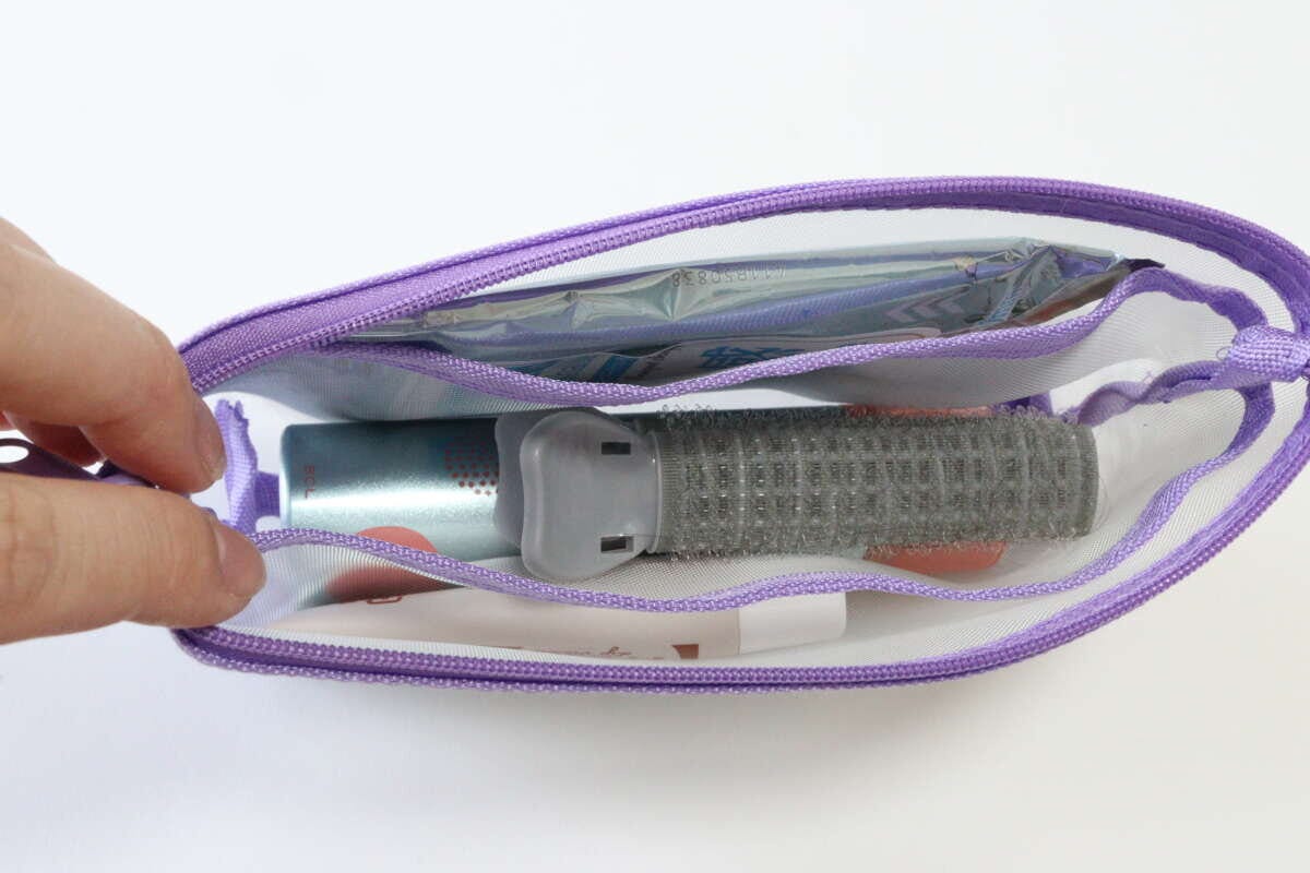 中身が見えるマチ付きメッシュポーチ　容量