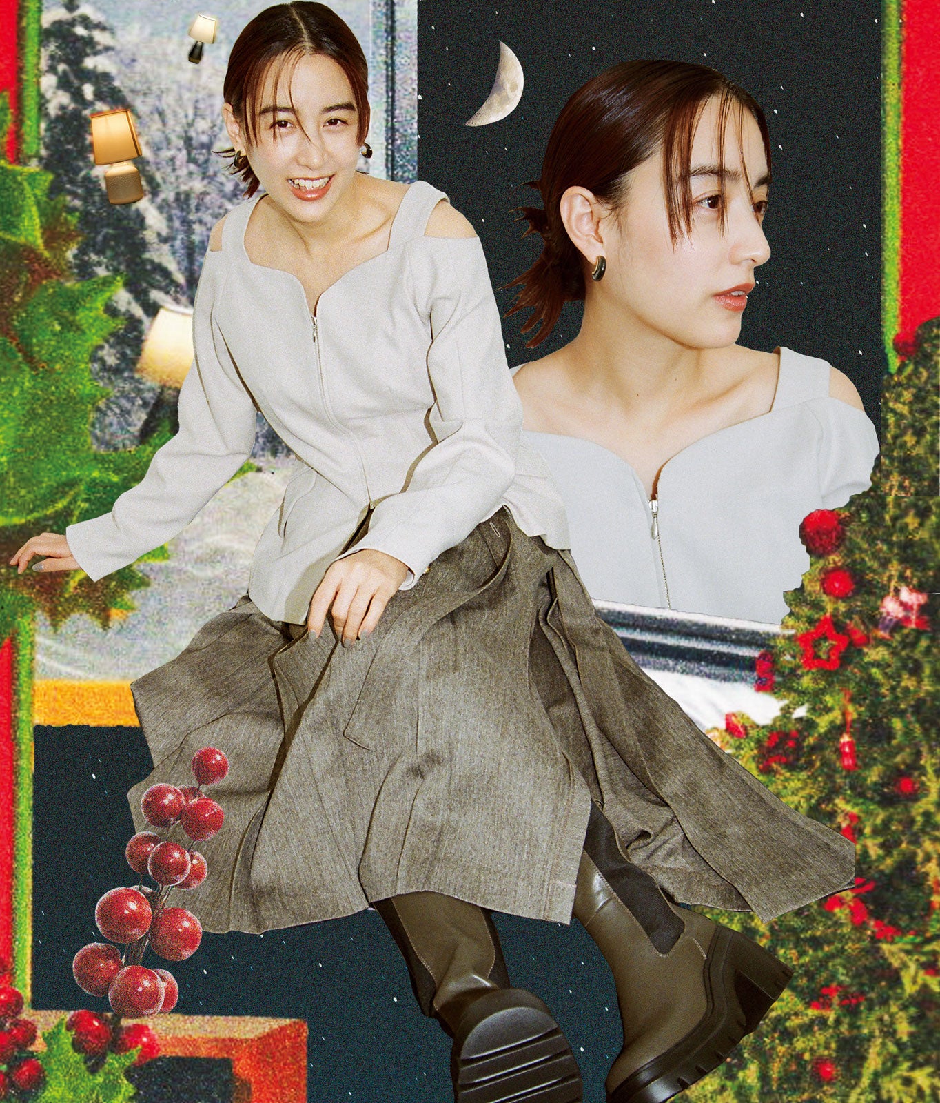 山本美月、美デコルテ大胆に輝く クリスマスコーデ披露