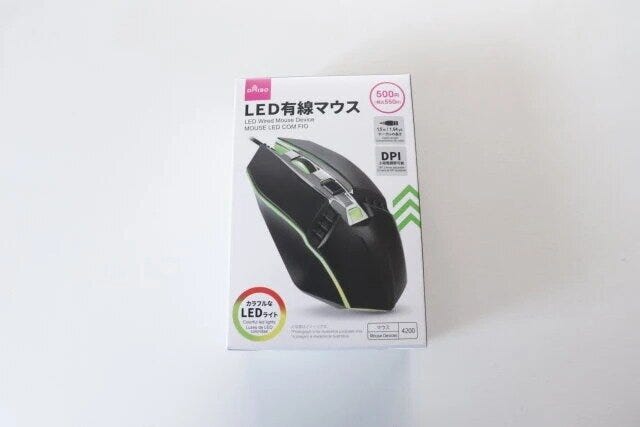 ダイソー LED有線マウス ダイソーのLED有線マウスのパッケージ