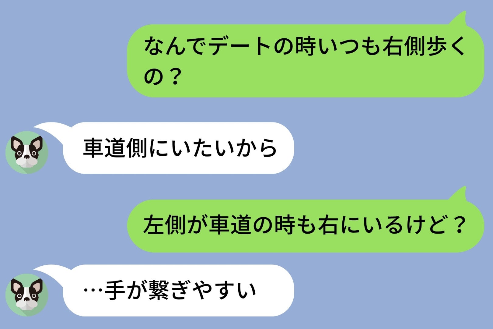 「なんでデートの時いつも右側歩くの？」夜中のメッセージに返ってきた、ぽつりとした一言