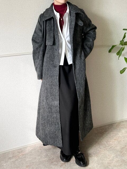 PLSTタイプライタークロップドシャツ PLSTタイプライタークロップドシャツの差し色タートルレイヤードコーデ