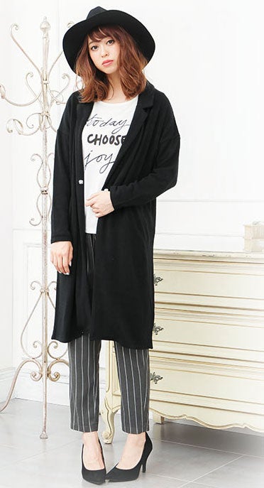 ドロップショルダー☆チェスター型ロングニットカーディガン「神戸レタス」3490円（税込）／画像提供：神戸レタス